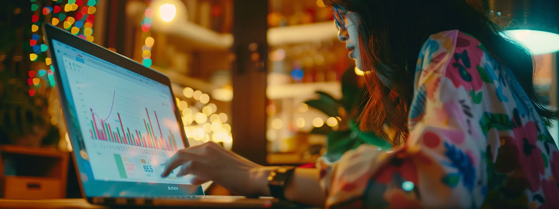 a person carefully reviewing government policies on a laptop with charts and graphs displayed on the screen, highlighting the impact on ec downpayments in singapore.