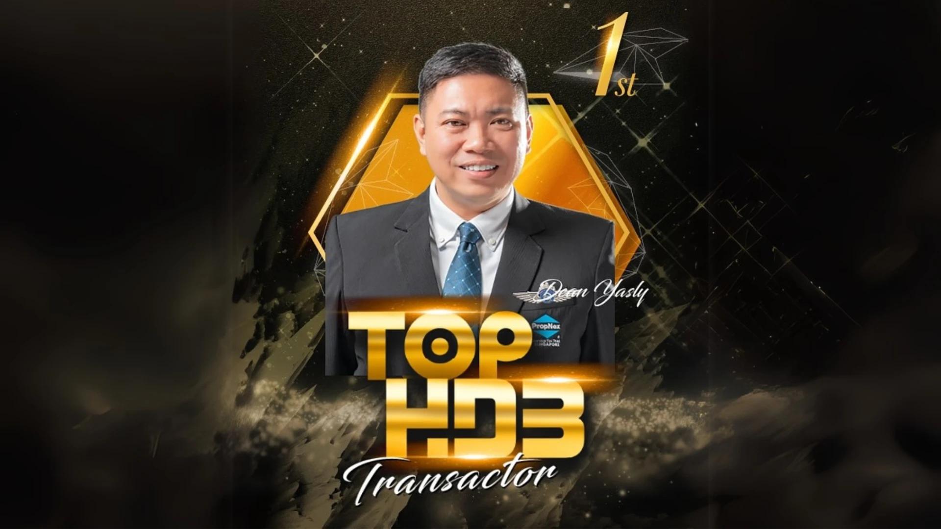 Dean Yasly as Top HD3 Transactor, showcasing success in real estate, with a professional suit and a confident smile against a dynamic background.